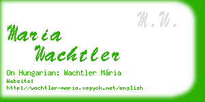 maria wachtler business card